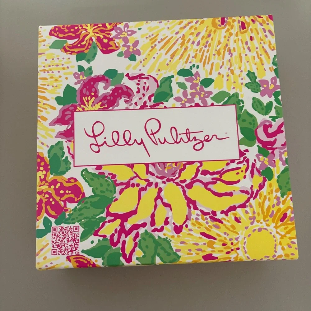 Lilly Pulitzer Empty  Floral Print Gift Box Set of‎ 2 Pink Yellow Blue Flowers